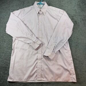 Maus & Hoffman Shirt Mens Large Pink Check Egyptian Cotton Dry & Fly Long Sleeve